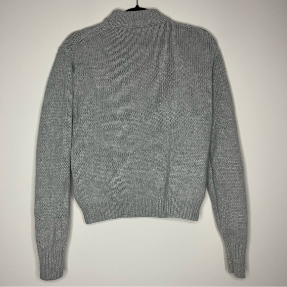 MOMOSHÈRO 100% Cotton Grey Cozy Chunky Knit Turtleneck Sweater - Picture 8 of 9